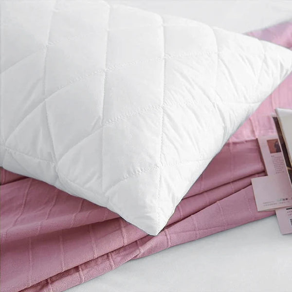 Quilted Pillows Pair White