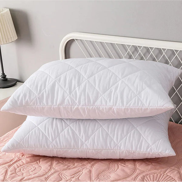 Quilted Pillows Pair White